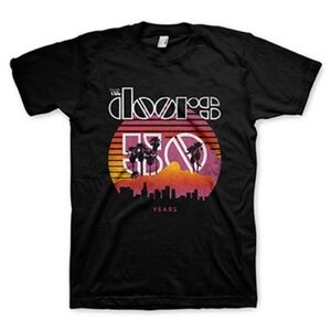 The Doors 50 Years Sunset Graphic Band Tee Shirt Black Unisex 2XL NWT